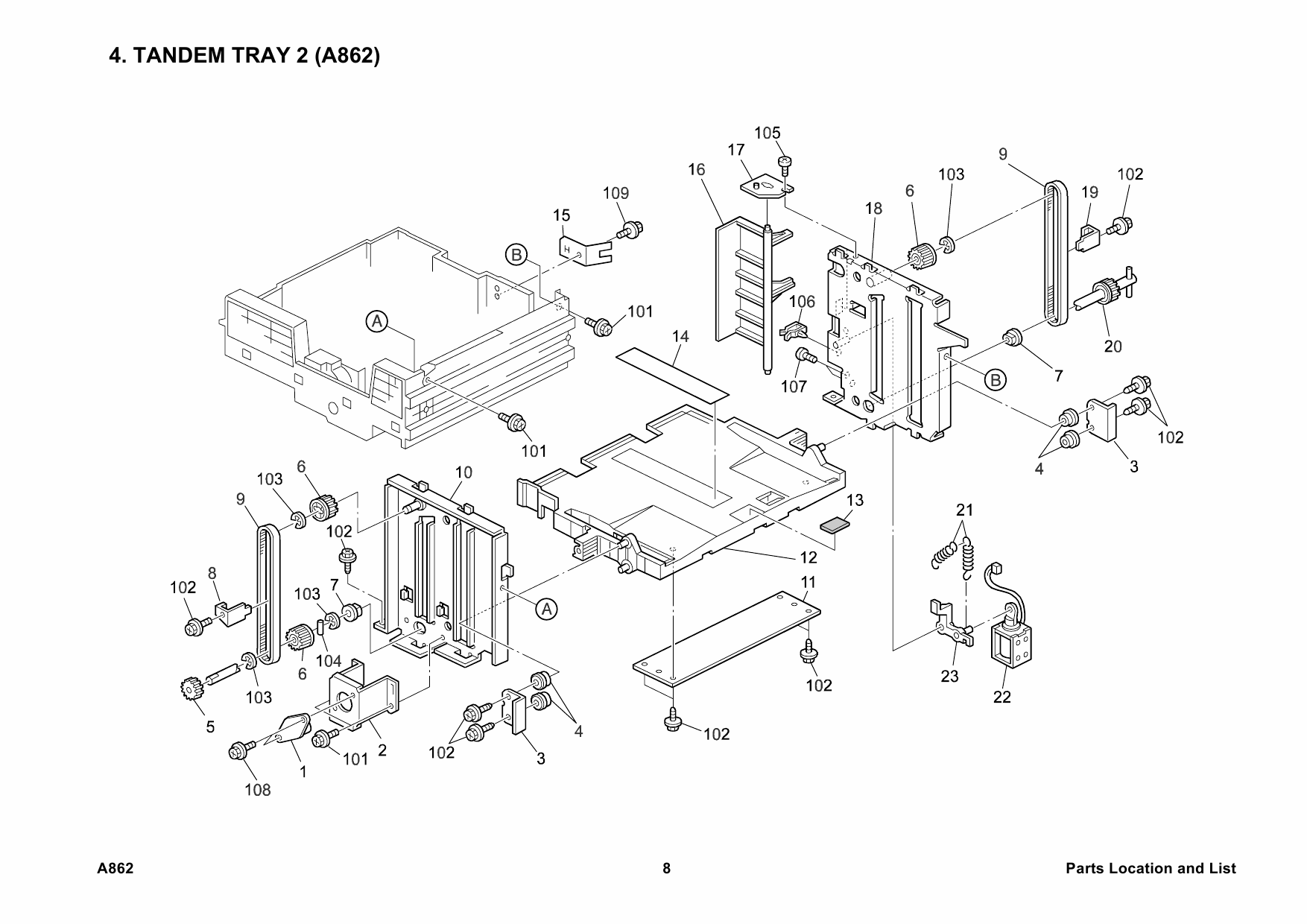 RICOH Options A862 LARGE-CAPACITY-TRAY Parts Catalog PDF download-4